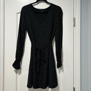 Sanctuary Large black/tank polka dot dress, size Large, lined